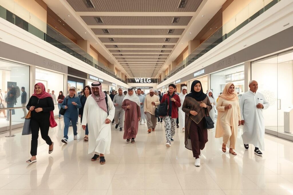 Indoor mall walking for exercise in Saudi Arabia