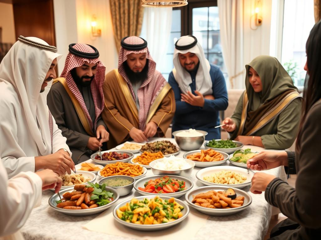 Social gathering with healthy food options that support weight management