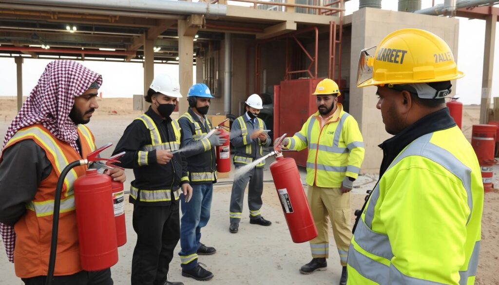 Fire and safety training at remote worksite
