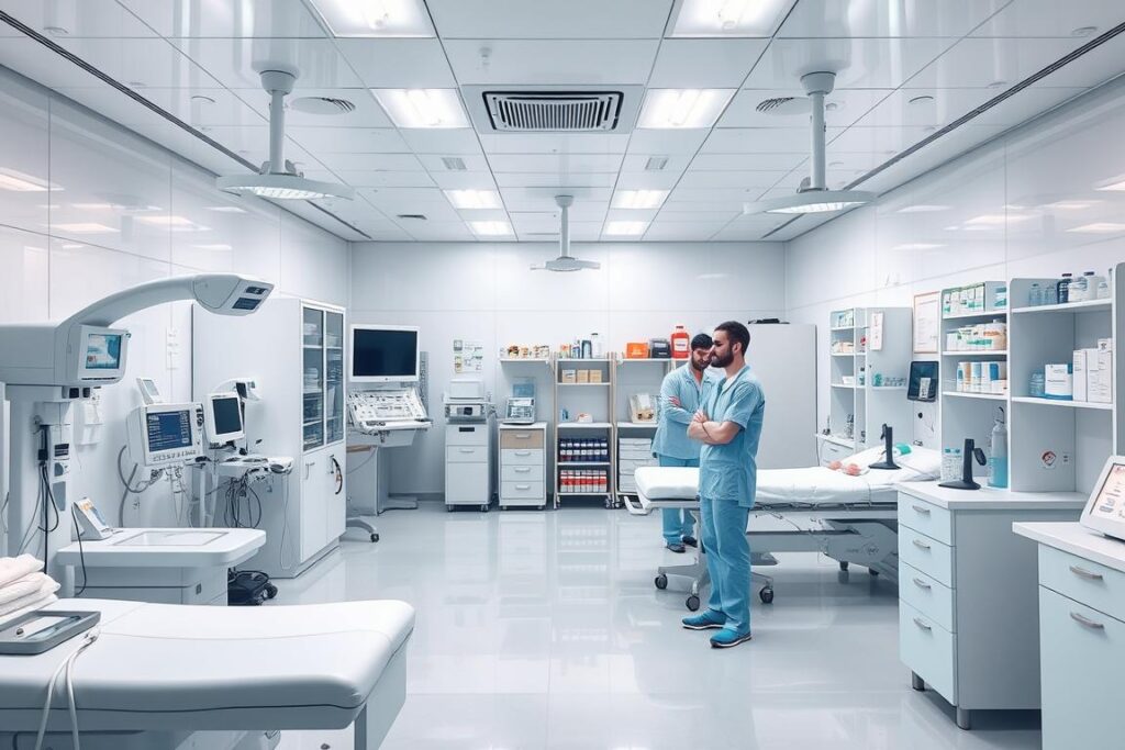 Interior of a Remote Area Clinic showing modern medical equipment and treatment areas