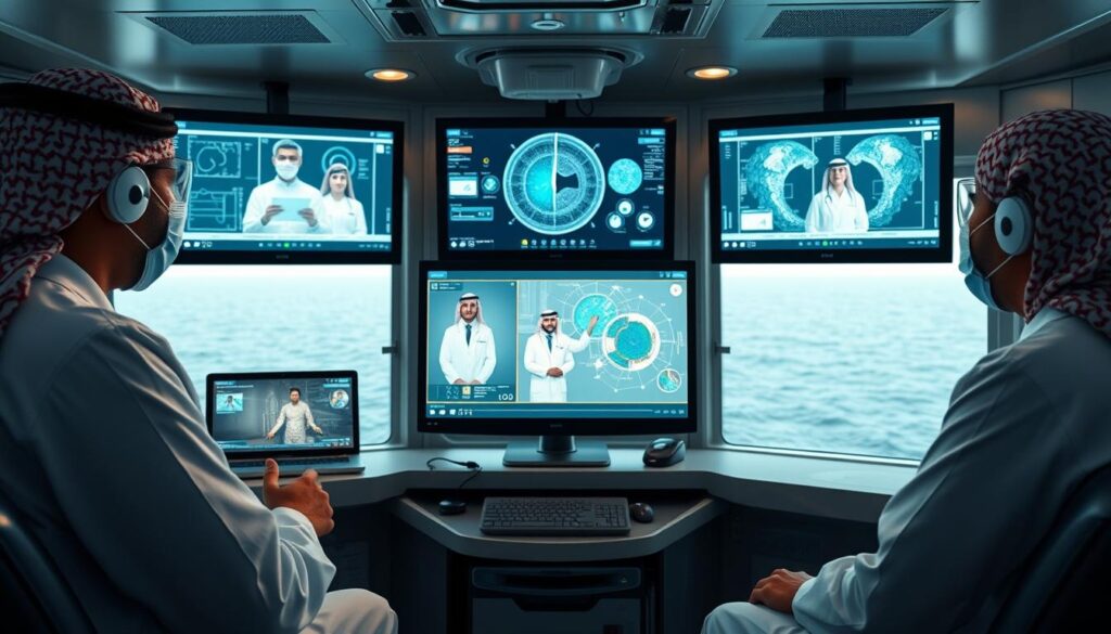 Advanced telemedicine technology being used on offshore platform in Saudi Arabia