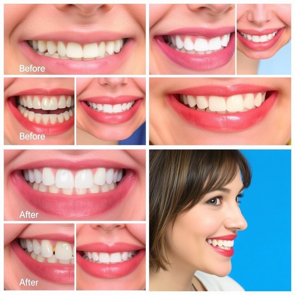 Before and after photos of cosmetic dental procedures