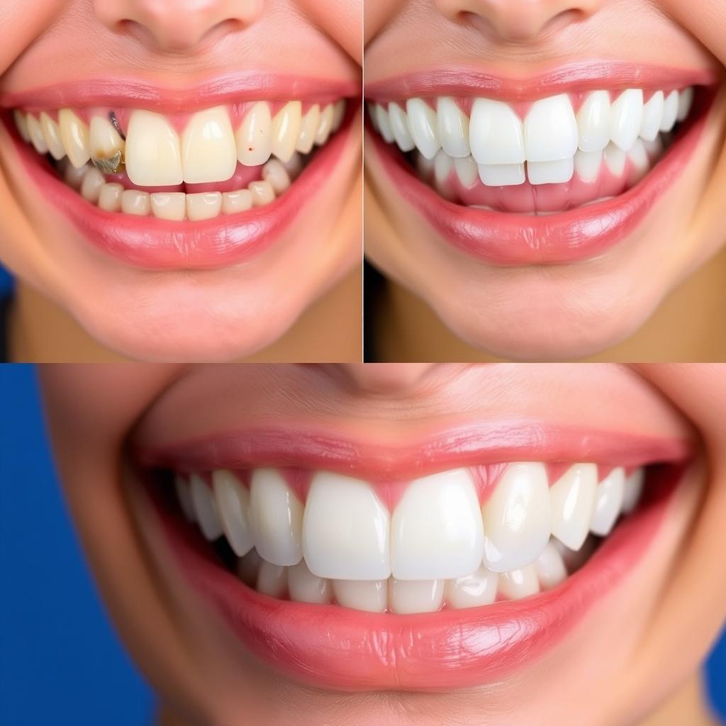 Complete smile makeover showing before and after results