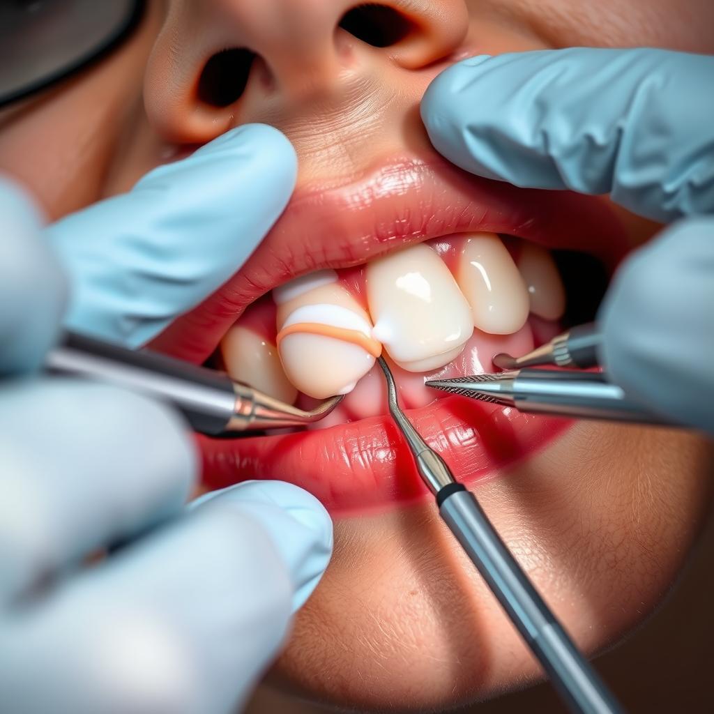 Dental bonding procedure to repair a chipped tooth