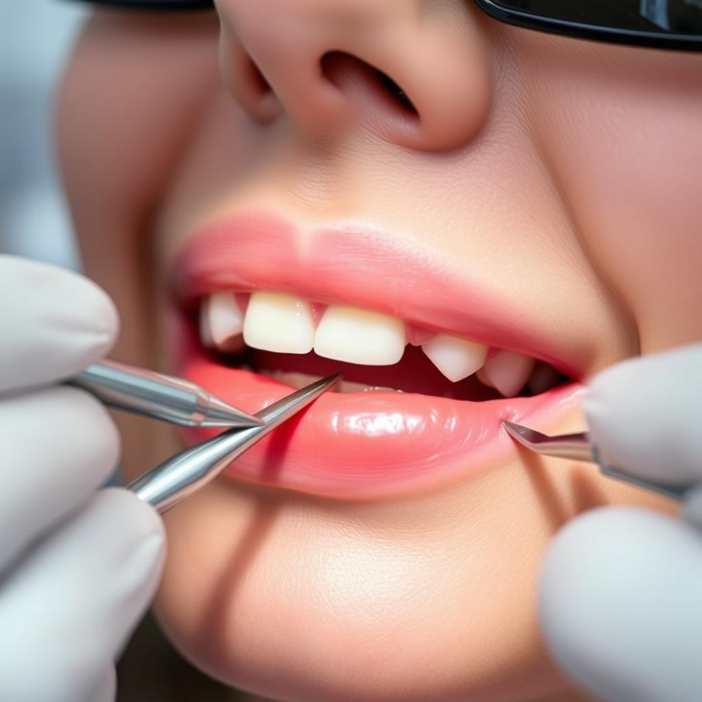Gum contouring procedure to improve smile aesthetics